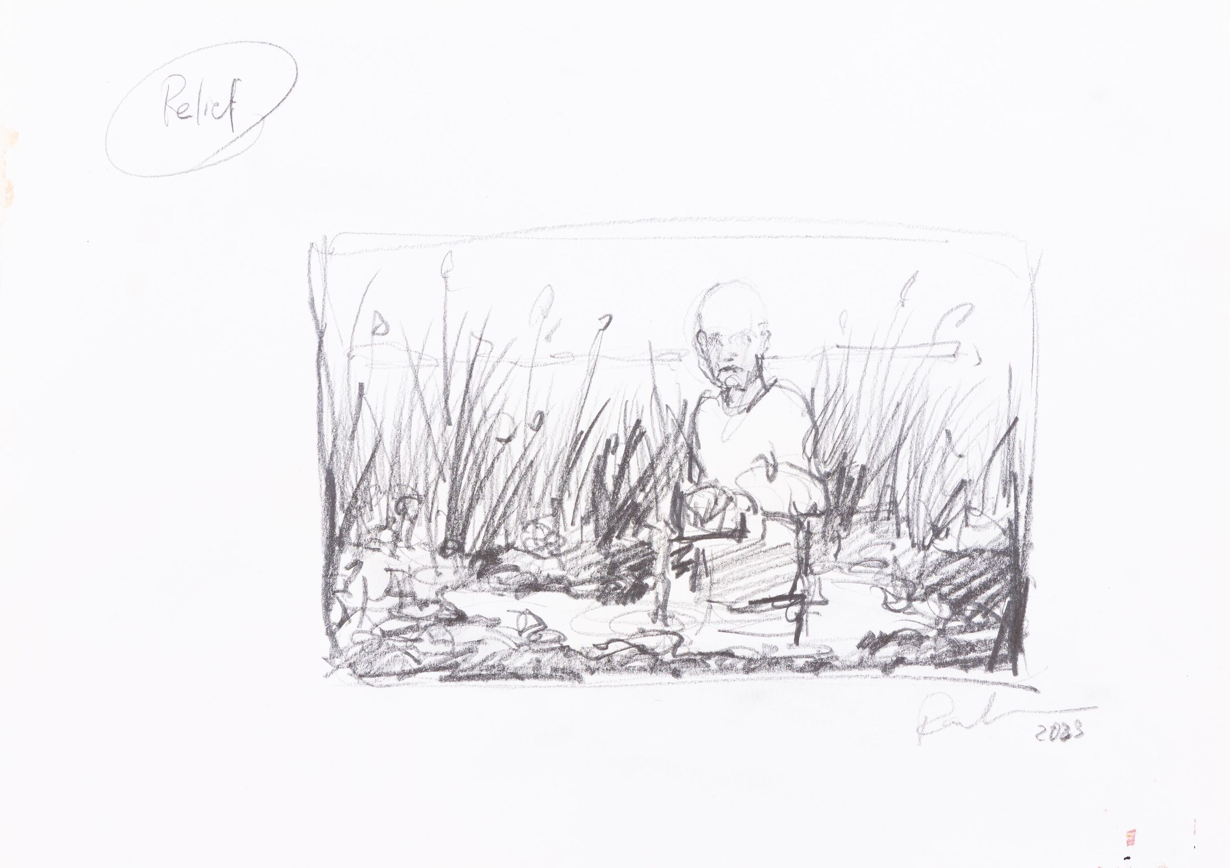 Jacob Rantzau – Relief, skitse I | Blyant på papir